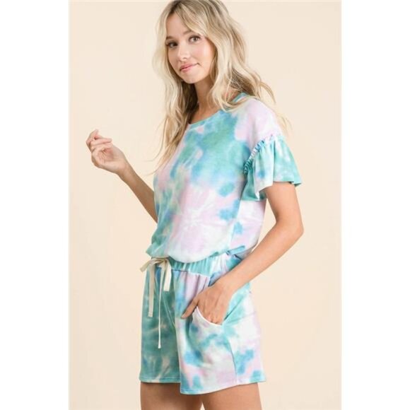 ✨NWT BiBi Tie Dye Print Casual Shorts with Twill - Picture 9 of 11